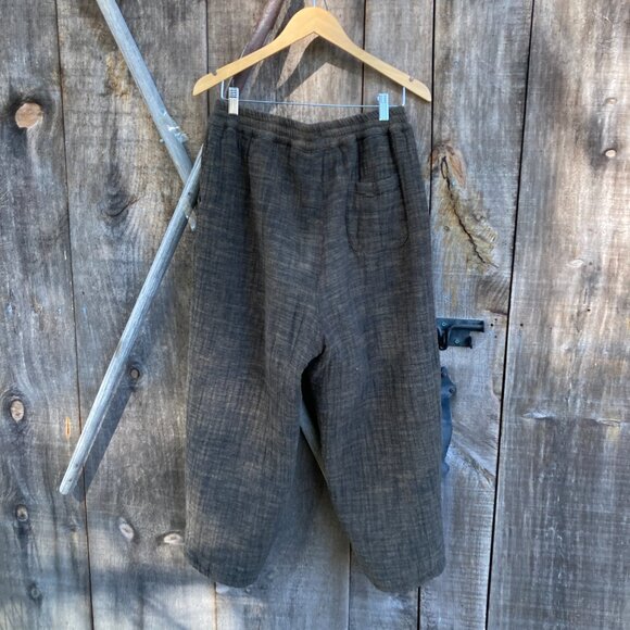 Solid 100% Cotton Padded Wide Leg Winter Women's Harem Style Pants, OS, Brown - Picture 3 of 14